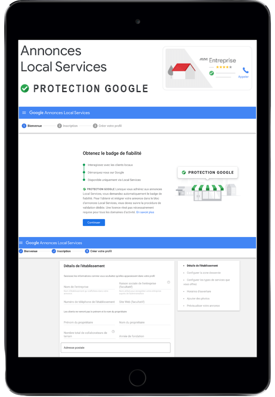 gestion de campagnes anoonces local services de Google pour artisans et PME du bâtiment